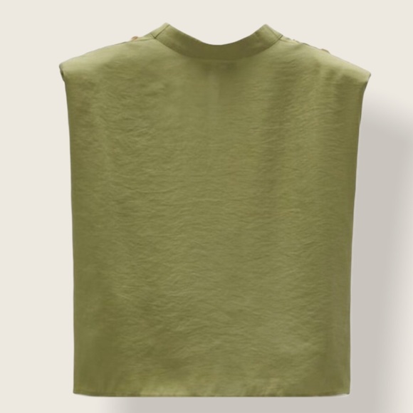Zara Tops - Zara Shoulder Pad Shirt